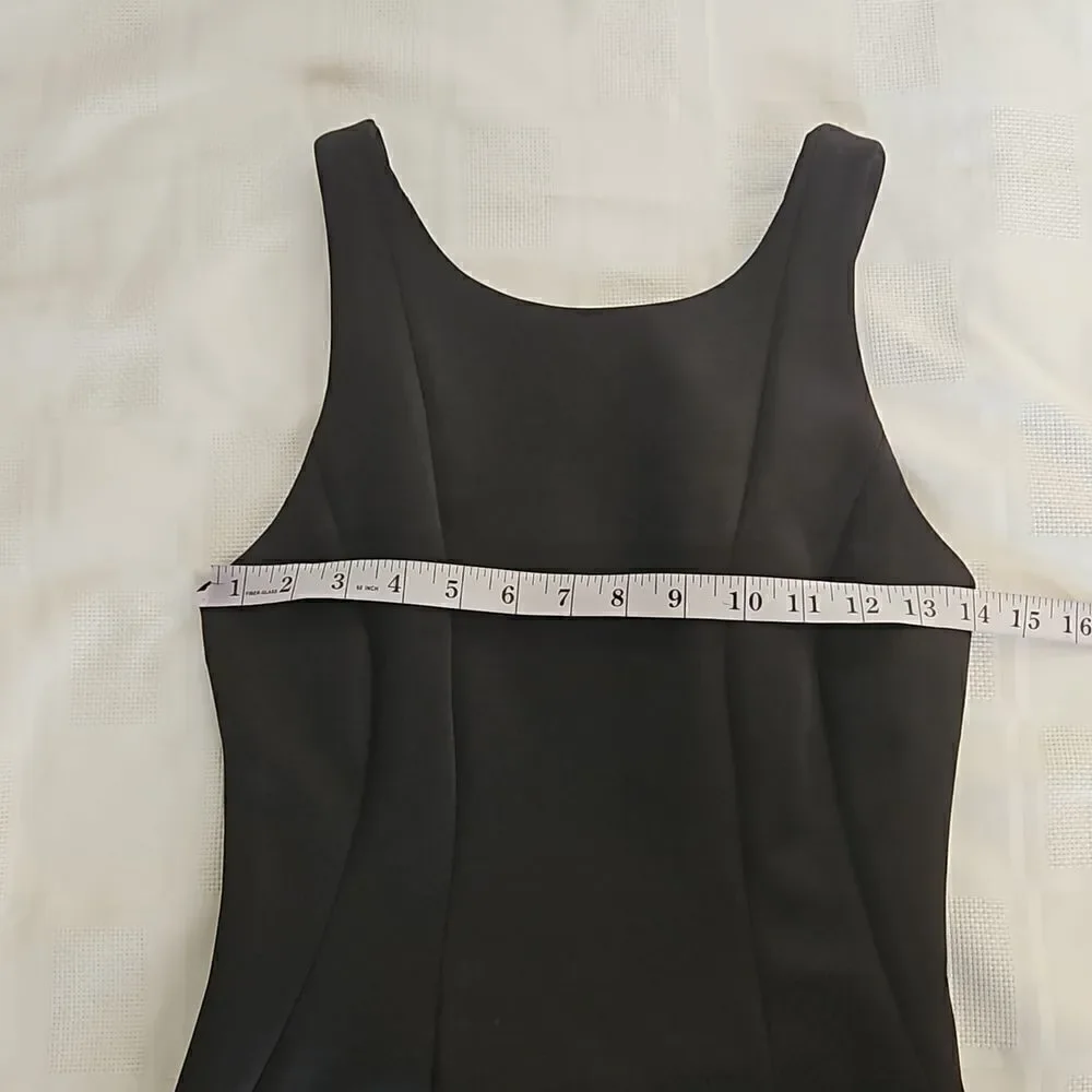 HP Marciano Cocktail Bodycon Midi  Dress With Sheer Back Small Black - Picture 5 of 16
